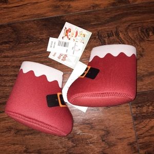 🎄Santa Boot Koozies Pair One Size Fits Pop Soda Bottles